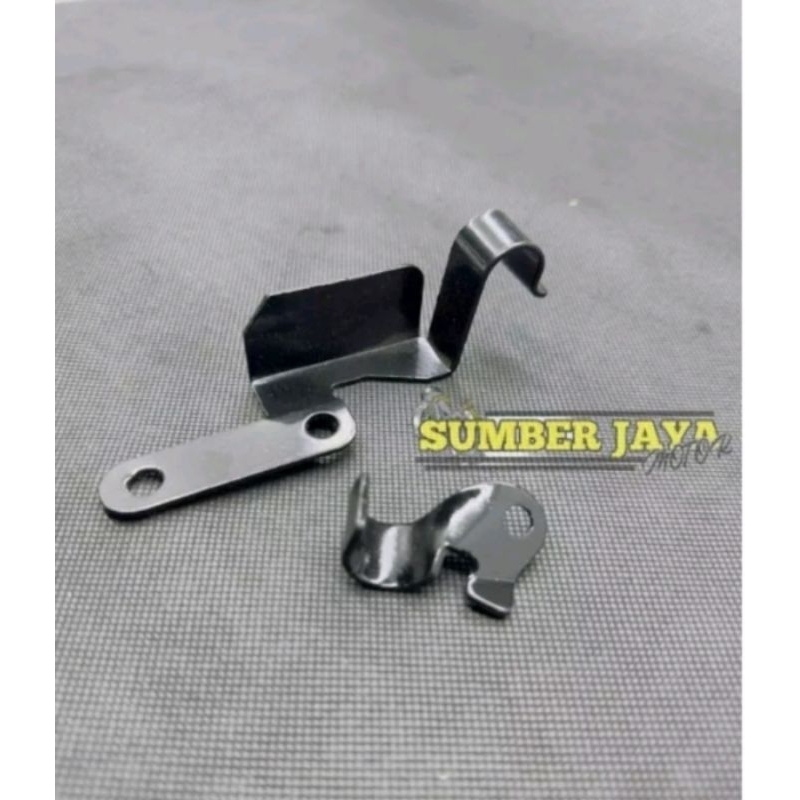 kleman selang rem depan/ breket selang rem depan rx king atas bawah