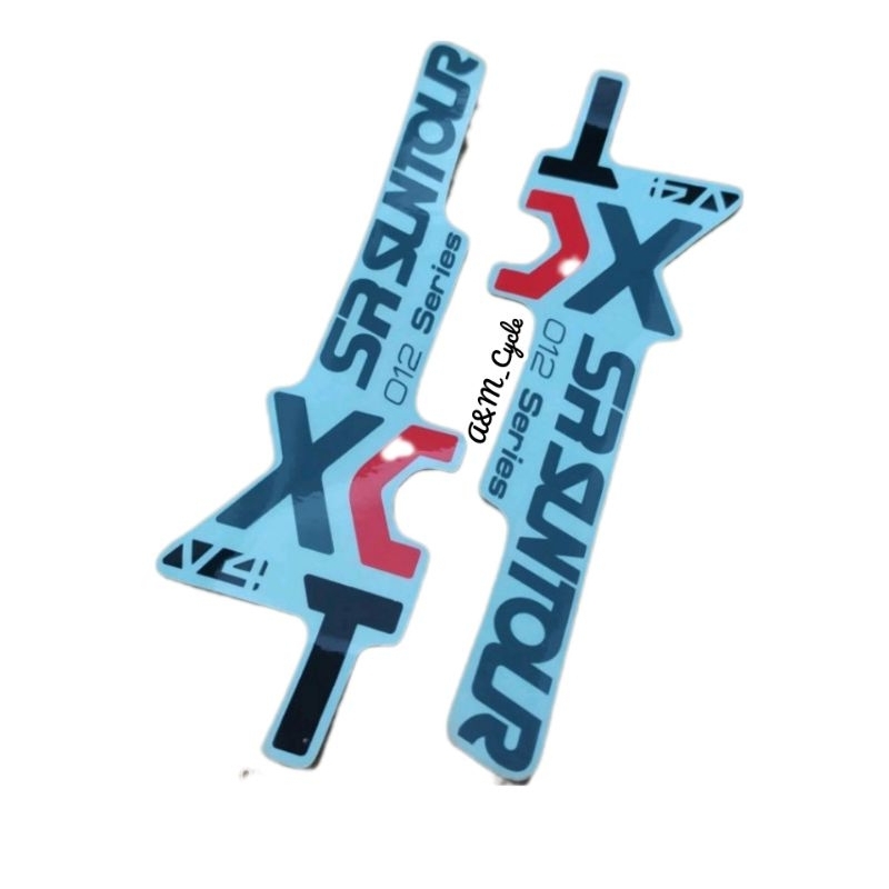 Sticker fork atau shock sepeda SR suntour XCM XCT XCR decal stiker shock sepeda mtb