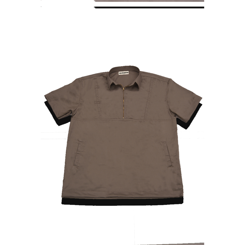 GLITCHPOP CREAM HALFZIP SHIRT