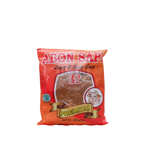 

Abon Sapi 32 premium lezat dan gurih 250gr kemasan baru