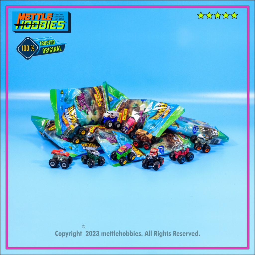 Hot Wheels Monster Jam Mini Trucks Bone Shaker, Dairy Delivery, Shark Wreak, V8 Bomber, Zombie Wrex,