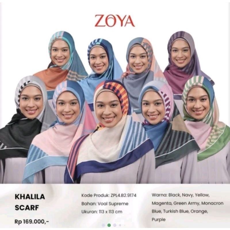 ZOYA KHALILA SCARF ZOYA PROMO KRUDUNG SEGIEMPAT ZOYA MURAH