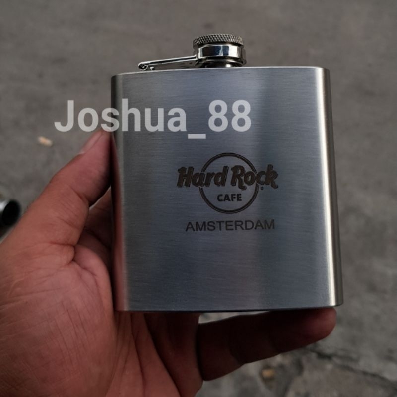 Hip Flask Botol Minum Gepeng Botol Minum Botol Gepeng Hip Flask Stainless Hard Rock Cafe Amsterdam