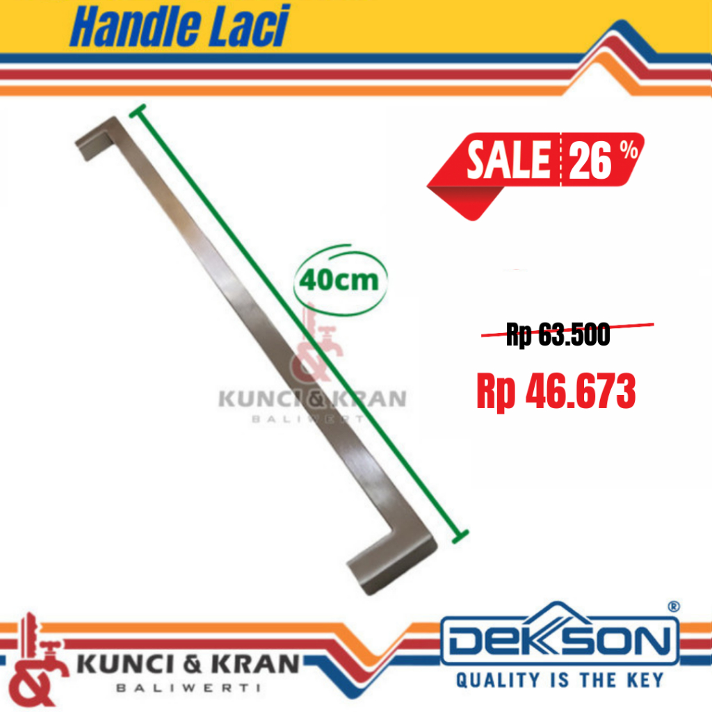 Tarikan Laci STARCK ST-112 SQ 400 Stainles Steel Pegangan Laci Handle Lemari