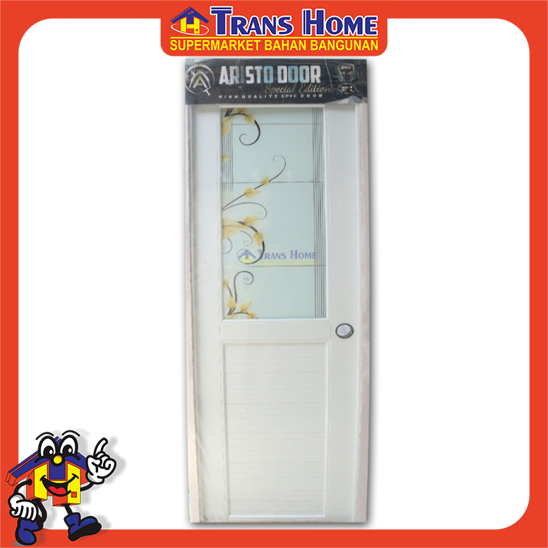 Pintu Aristo Se Upvc Kaca 1/2 Warna Putih Bukaan Kiri (Set) (P_ARISTO )