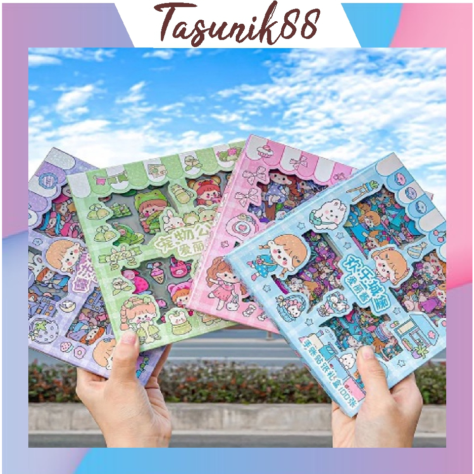 

⭐TasUnik88⭐ Stiker 2D 100 Lembar Sticker Momo Kartun Korea Lucu Anti Air S079