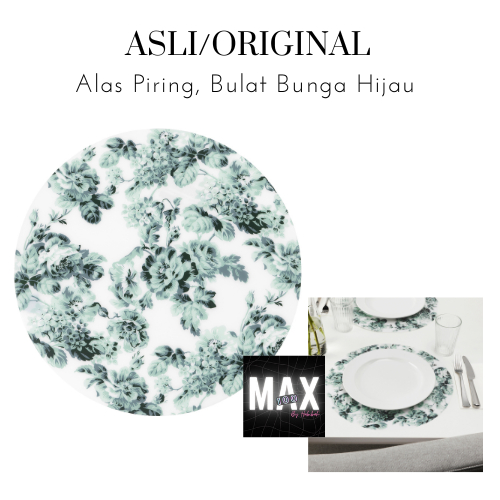 [READY] ALAS PIRING MOTIF BUNGA HIJAU