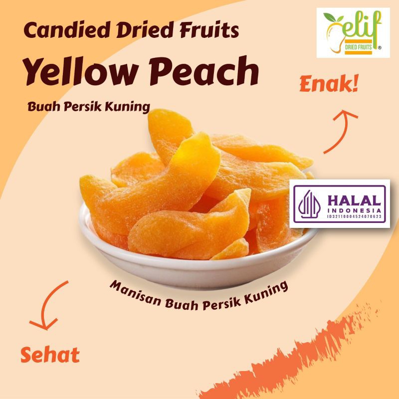 

Elif Fruits Candied Yellow Peach Manisan Buah Persik Kuning Candied Fruits