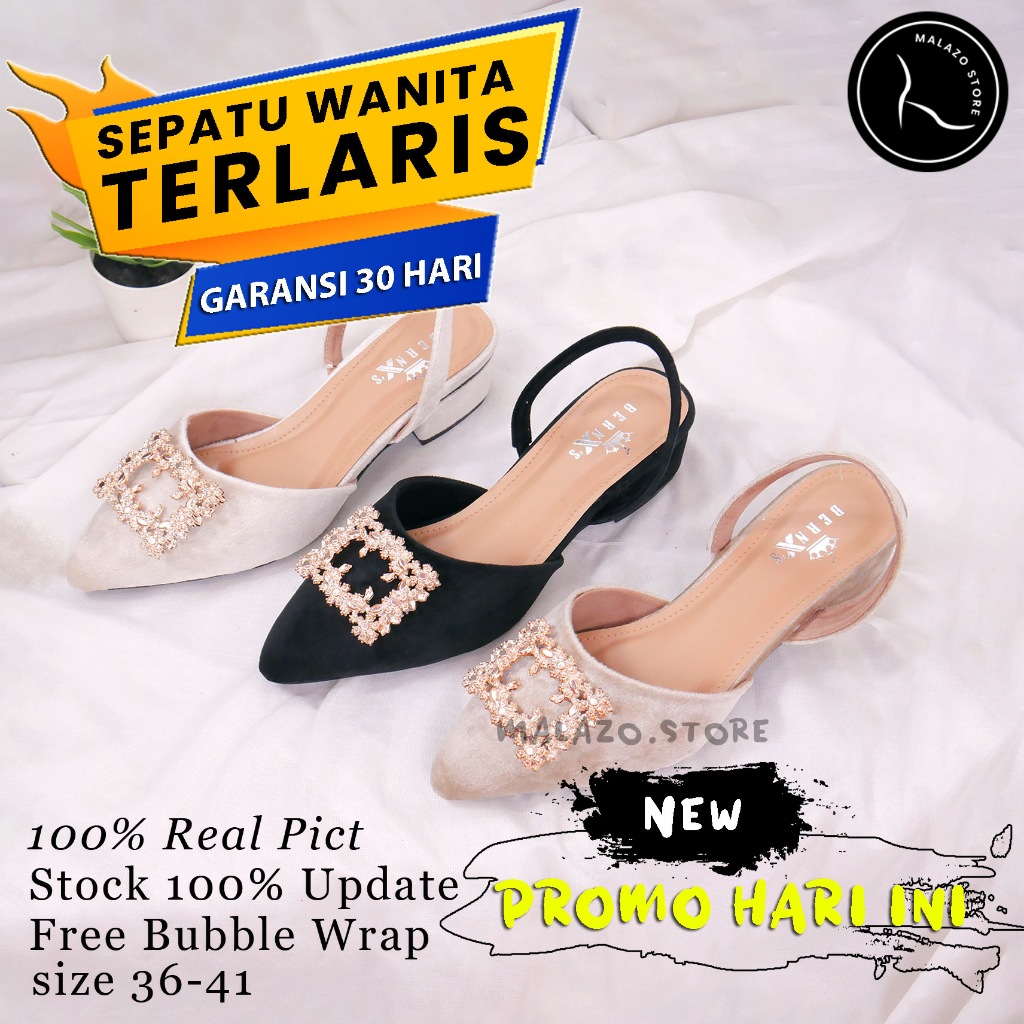 Sepatu sandal sendal wedding shoes hak heels hils tapak tumit tahu kaca payet putih hitam hantaran s