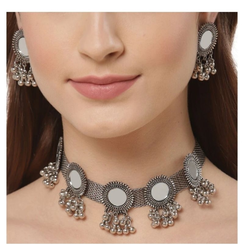 Aksesoris India / Kalung Set India  / Oxidised Silver Set / Jewellery Set