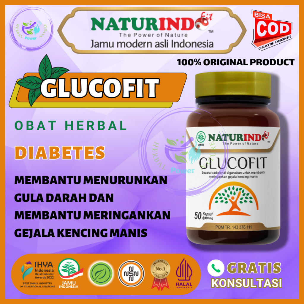 GLUCOFIT Obat Diabetes Basah Kering Kencing Manis Penurun Kadar Gula Tinggi GLUCOFIT NATURINDO