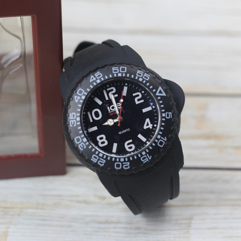 Jam tangan Wanita/pria fashion tali karet angka