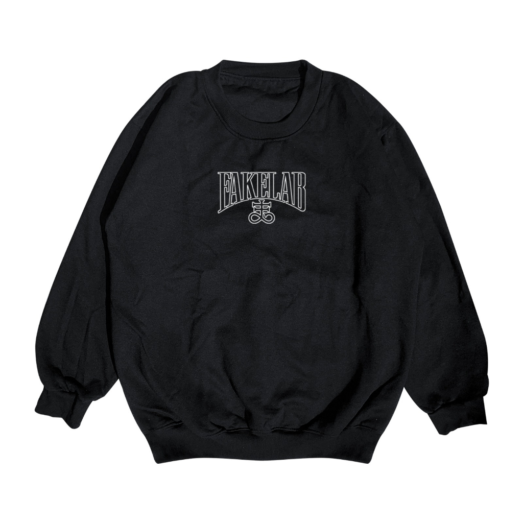 Fakelab Satanic Crewneck Black / Sweater Sark Metal Hitam / Sweat Shirt