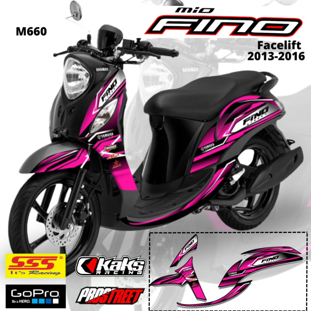 Lis Stiker Striping Yamaha Mio Fino M660 Tahun 2013 2014 2015 2016 Pelindung List Sticker Aksesoris 
