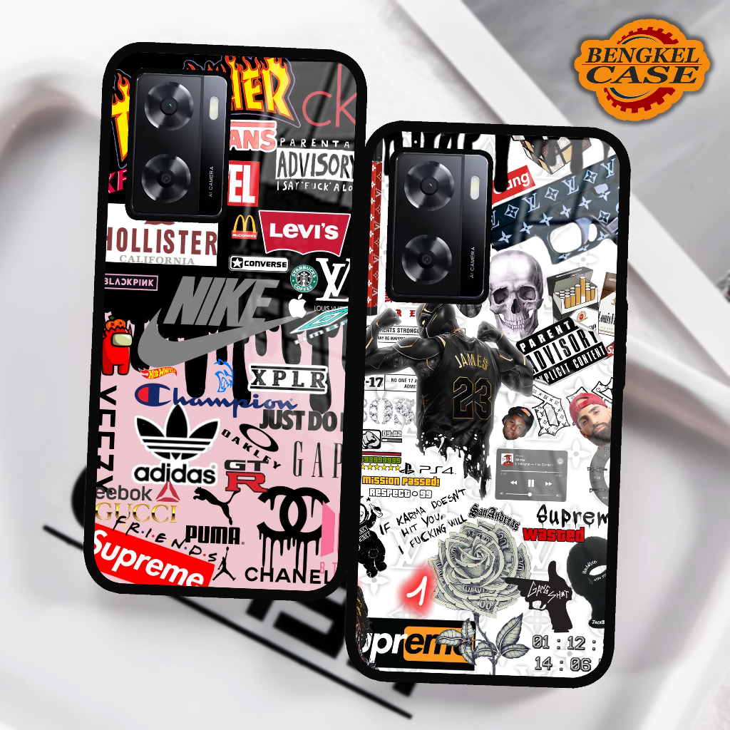 (BS03) Case Kilau Oppo A57 2022 | A77S | Casing Hp Oppo | Pelindung Smartphone Bengkel Case | Aesthe