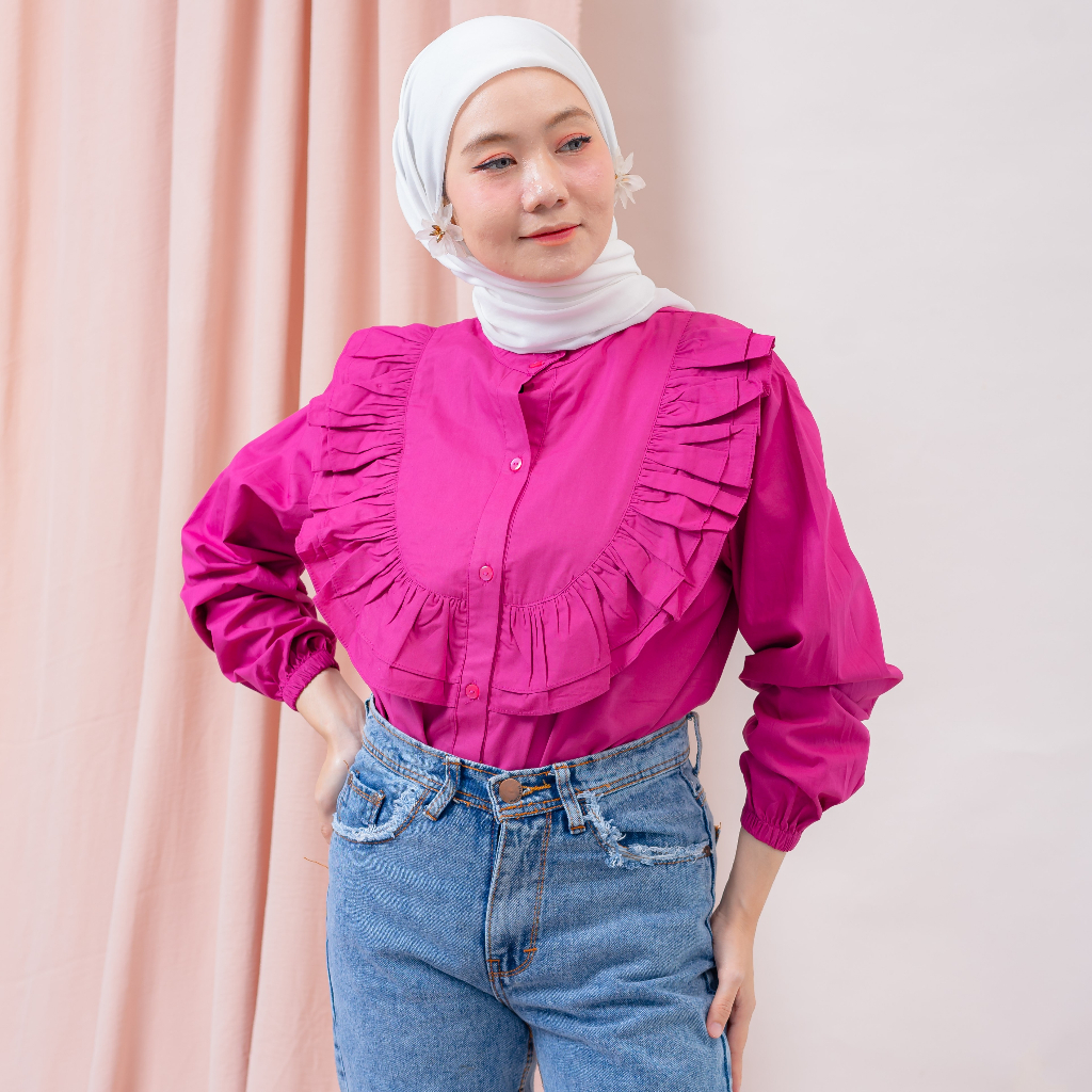 RXFASHION - AMELIA BLOUSE KATUN TWISTCONE / BAJU ATASAN WANITA FASHION MUSLIM - PN