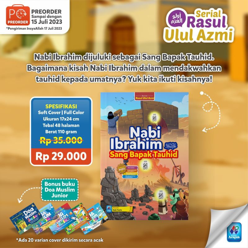 [READY] Serial Rasul Ulul Azmi : Nabi Ibrahim Sang Bapak Tauhid FREE Buku Doa Muslim Junior by Pusta