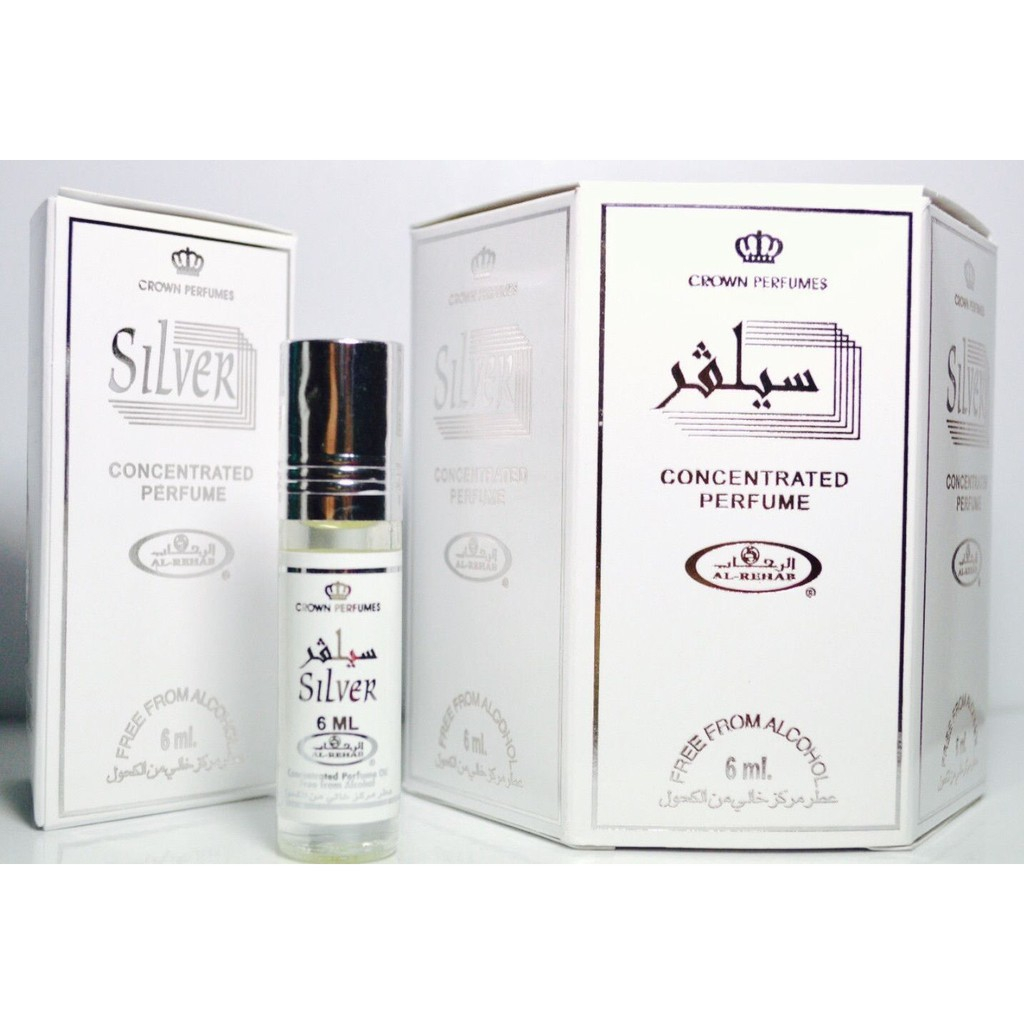 Parfum Al Rehab Silver Original 6ml Roll Perbox isi 6 botol Al Rehab Perfume