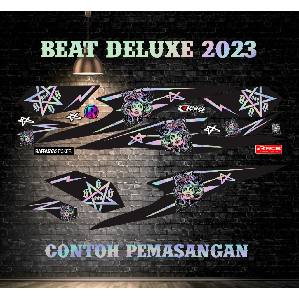 COD-STRIPING VARIASI HONDA BEAT DELUXE 2020-2023 MEDUSA LIS HOLOGRAM