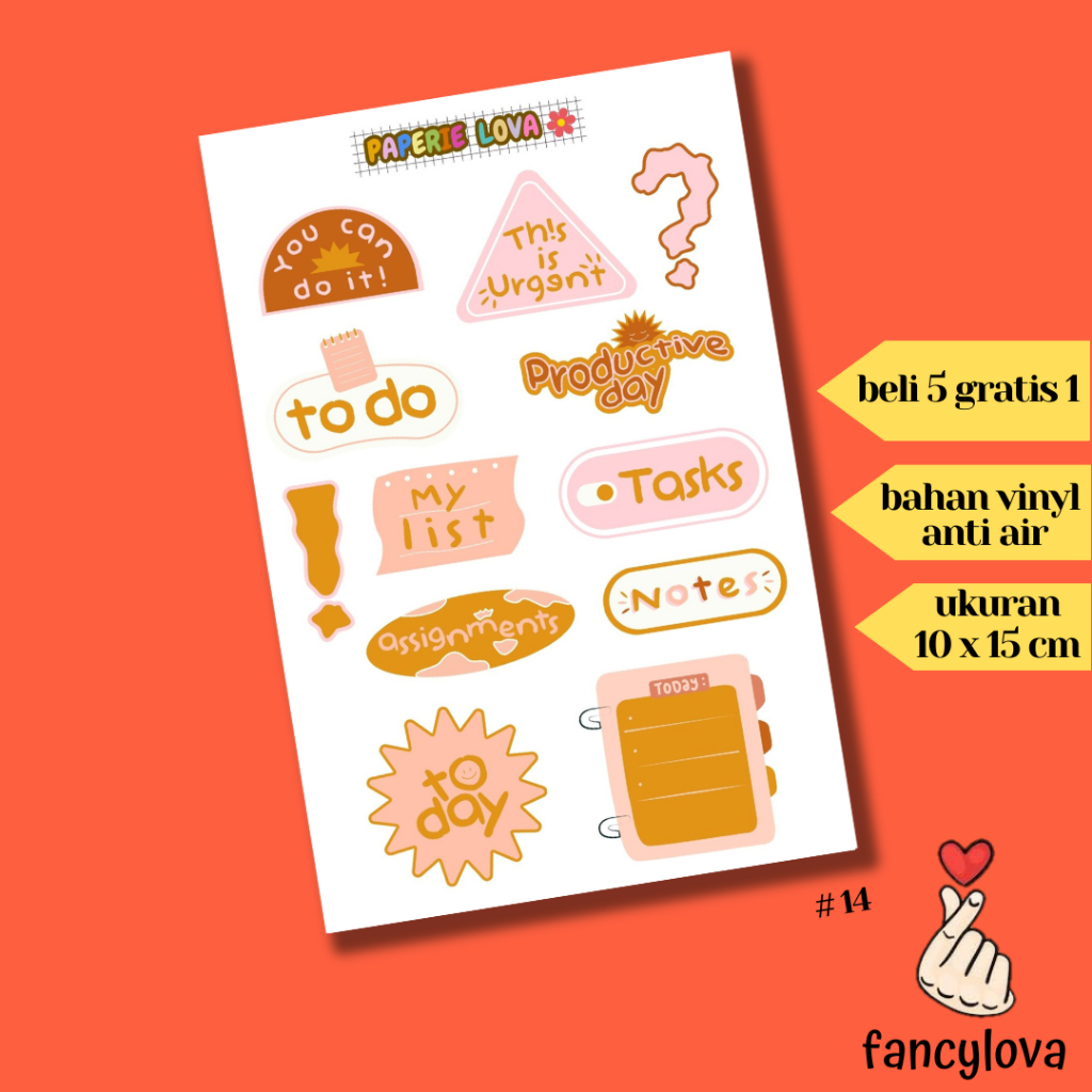 

Stiker Aesthetic Anti Air Vinyl Tumblr Jurnal Scrapbook Sticker Kawaii HP Laptop To Do Task Sticker Pack #14