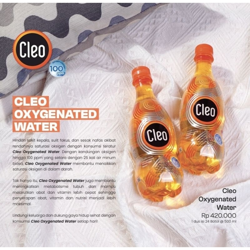 

Cleo Oxygen Water 100 ppm setara dengan minum 25x air mineral harga per dus