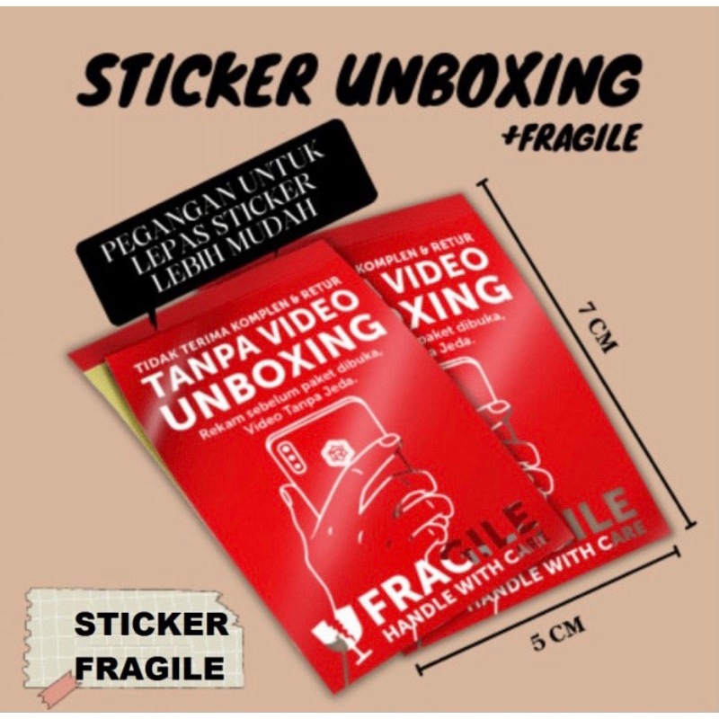 

Sticker Fragile Unboxing Video Sticker Jangan Dibanting Tempelan Paket - Ukuran 5x7 cm isi 95 pcs