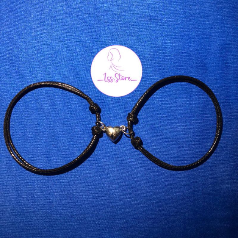 Gelang Tali Korea Hitam CUSTOM COUPLE NAMA/INISIAL/POLOS