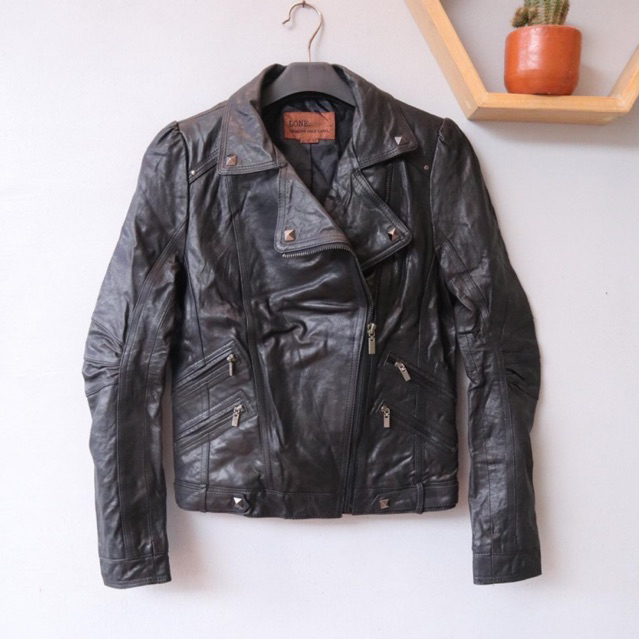 Jaket kulit cewek motor ramones biker rider Pl bekas preloved second