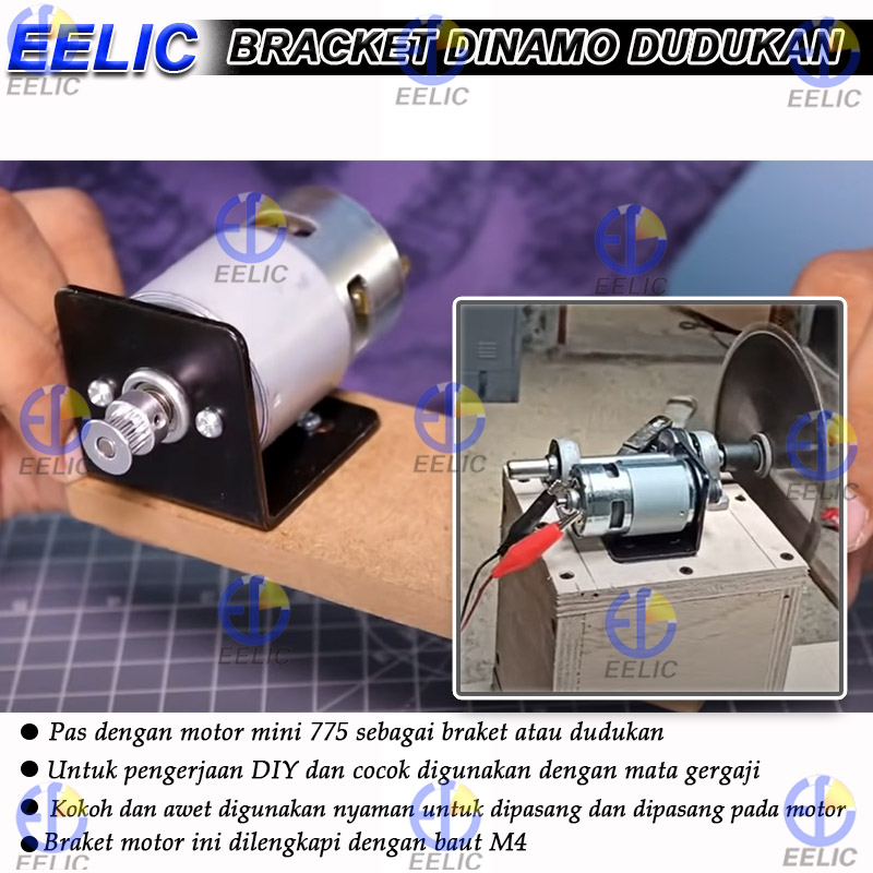 Bamboogrove_ Eelic Bdd-M775 Bracket Dudukan Dinamo Dc Motor 775 Type O