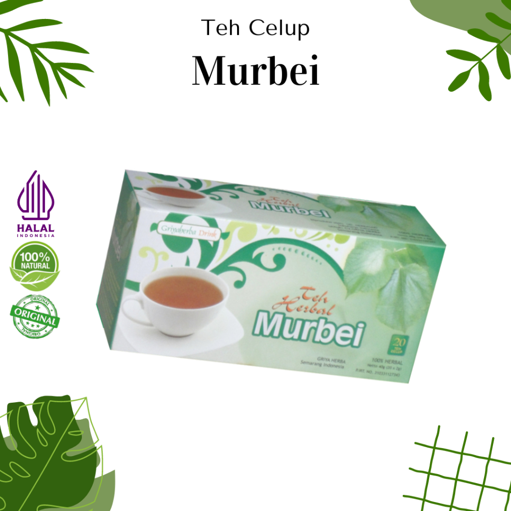 

Teh GRIYAHERBA Herbal Murbei Teh Celup Alami Kolesterol berat badan kadar gula darah Menurunkan kolesterol Halal BPOM