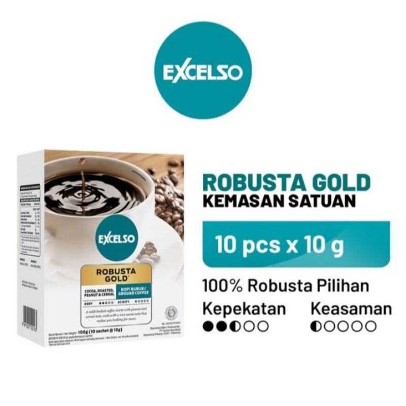 

Excelso Kopi Bubuk Robusta Gold 100gr / Kopi Bubuk Robusta Premium 100gr