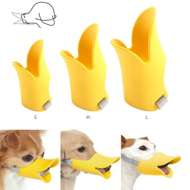 Muzzle Anjing Motif Bebek / Duck Muzzle / Dog Silicon Muzzle