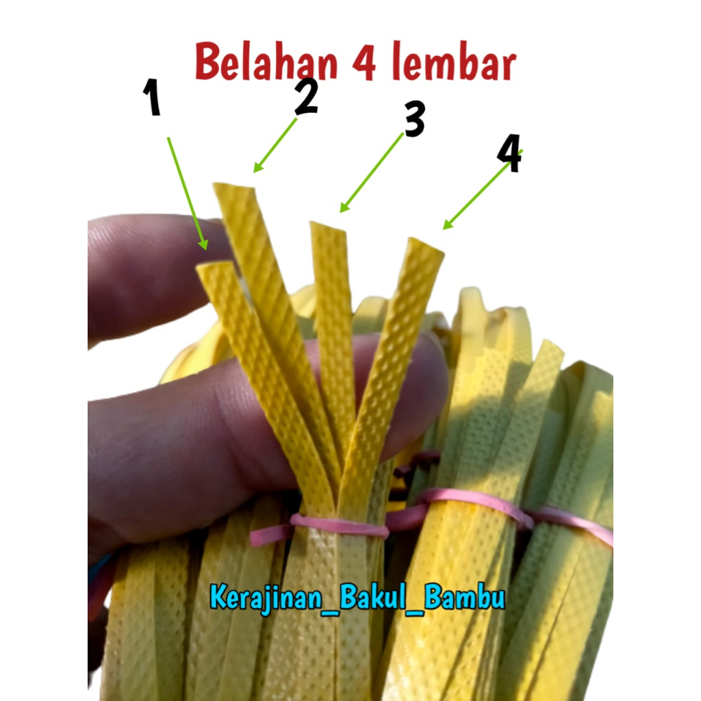 

Paket hemat tali bakul atau tali kuning isi 100 ikat kerajinan bakul bambu tali boboko tali platik murah dan hemat