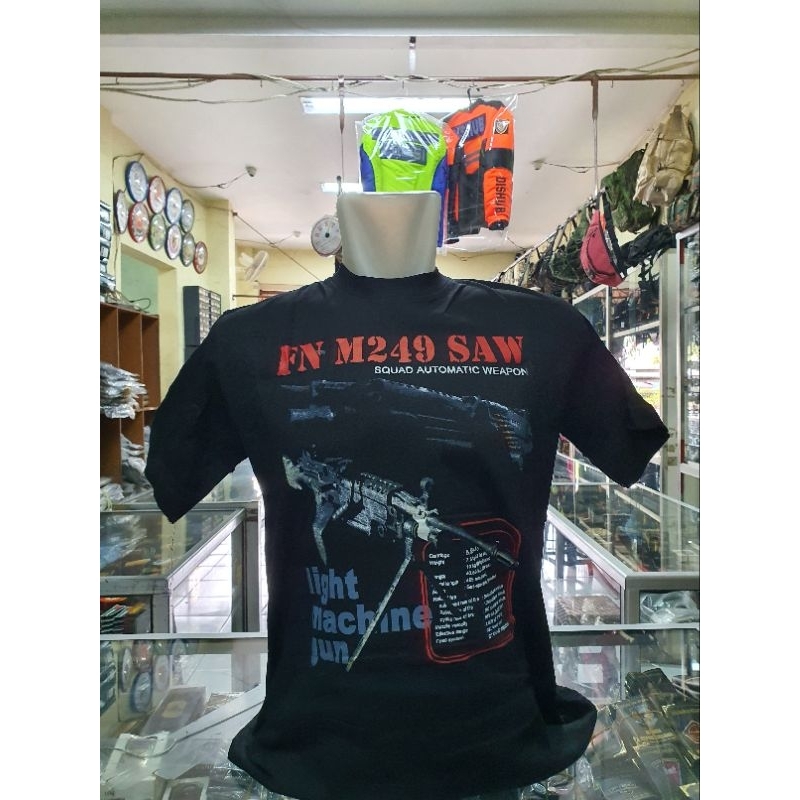 Kaos katun FN M249 SAW | Kaos katun ARMY | kaos katun ARMY | Kaos pria bahan katun sablon