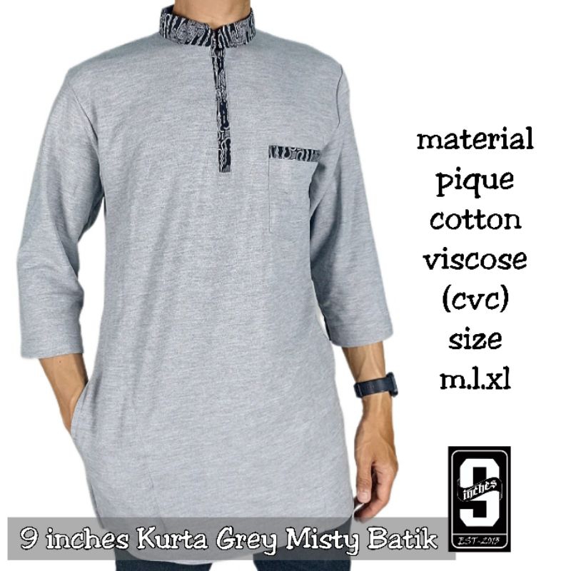 Baju Koko Kurta Kaos Polo Pakistan Turki Kerah Shanghai Longline PREMIUM Nine inches Muslim Pria JnS