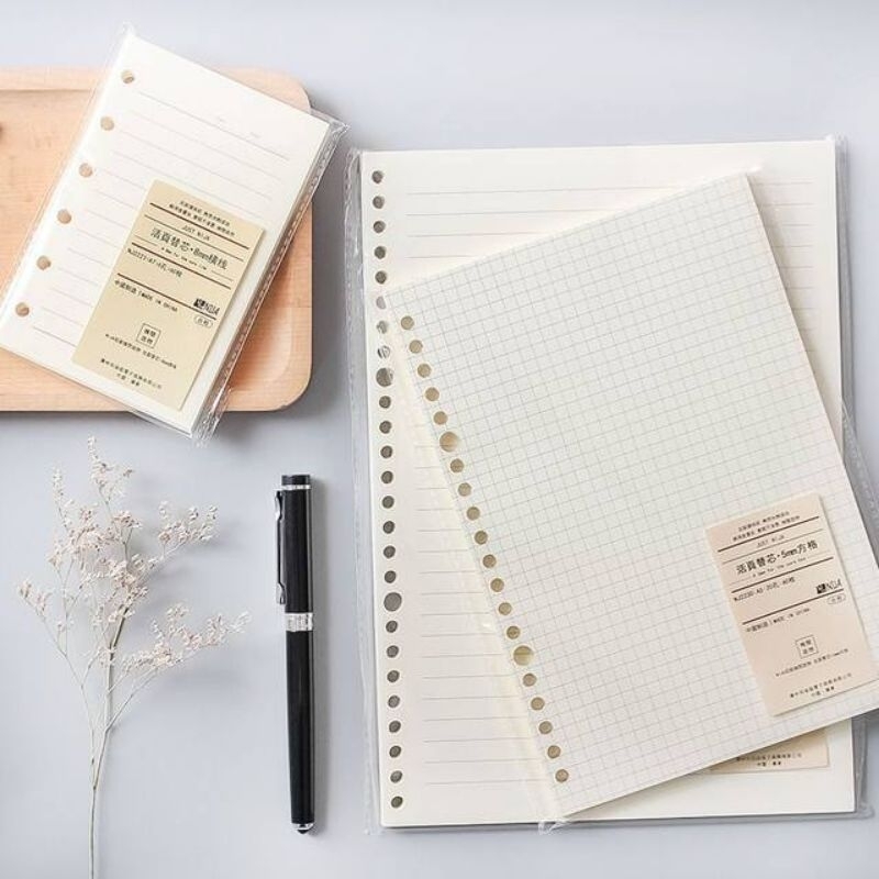 

GAEKOPEDIA || LOOSE LEAF A5 ISI BINDER / REFILL BINDER 60 LEMBAR / BOOKPAPER 80 GSM GRID RULED