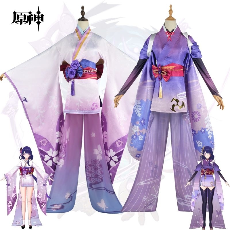 [Ready] Costume Cosplay Raiden Makoto - Ei Yukata - Default  Include Wig