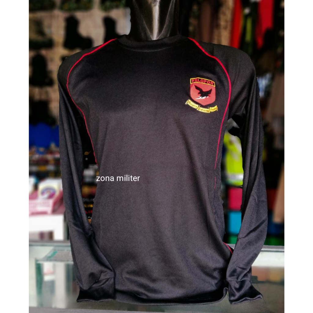 Kaos lengan panjang PELOPOR POLRI , Kaos lap terbaru . BISA COD