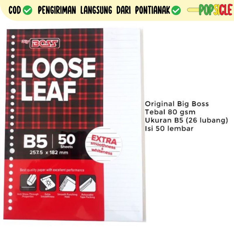 

Refil Flashee Kertas B5 Isi 50 Lembar Kertas Binder Kertas File B5 26 Ring Bergaris