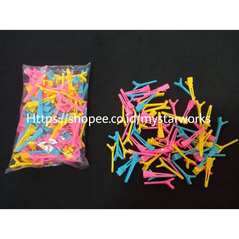 Jepit Rambut Jepit Bebek Pingkel Engkel Warna Warni Plastik