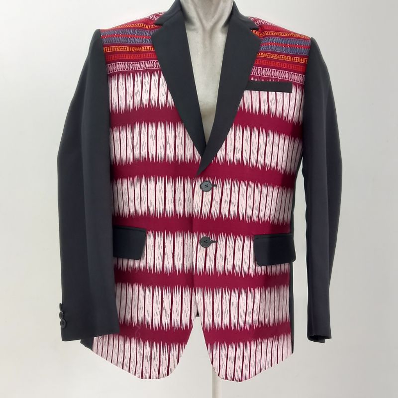 Jas Batik motif Ulos Sumatera / Jas Batik Tobu / Jas ulos kombinasi superblack / Jas formal ulos sum