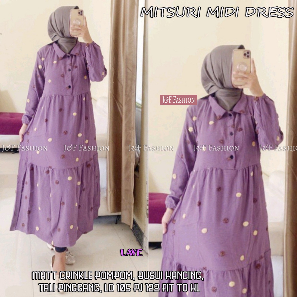 FASHION MUSLIM KEKINIAN NYAMAN DI PAKAI REALPICT COD MIDI WANITA TERBARU BAHAN ADEM CASUAL LEBARAN K
