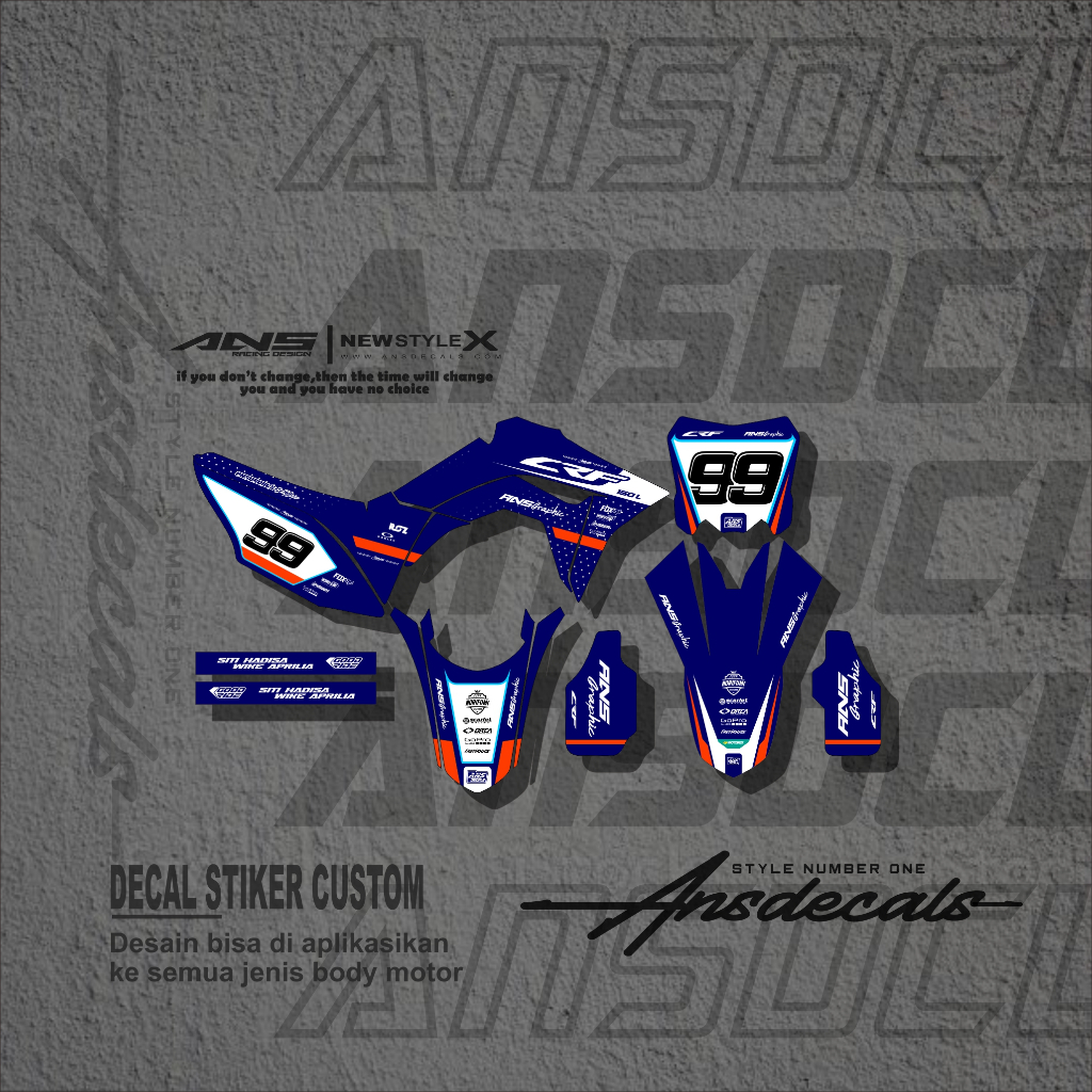 Decal crf 150 l full body free reques decal crf biru
