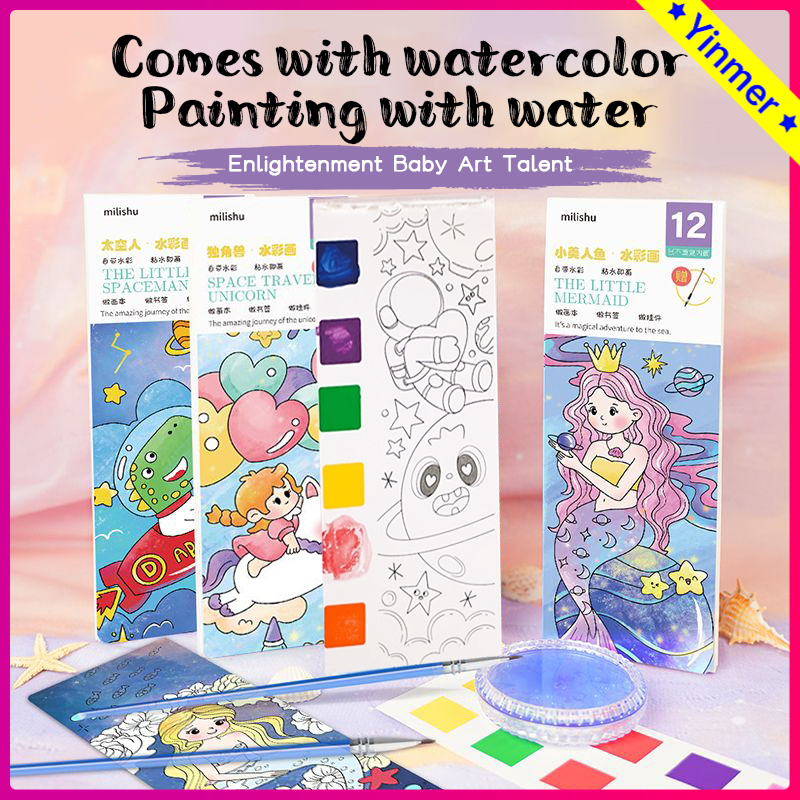 

COD✨ Buku Mewarnai Anak / Edukasi Mewarnai Coloring Kids Watercolor Painting Kreatif Aesthetic/ Buku Mermaid Mewarnai Kecil Impor Untuk Alat Tulis-Yinmer