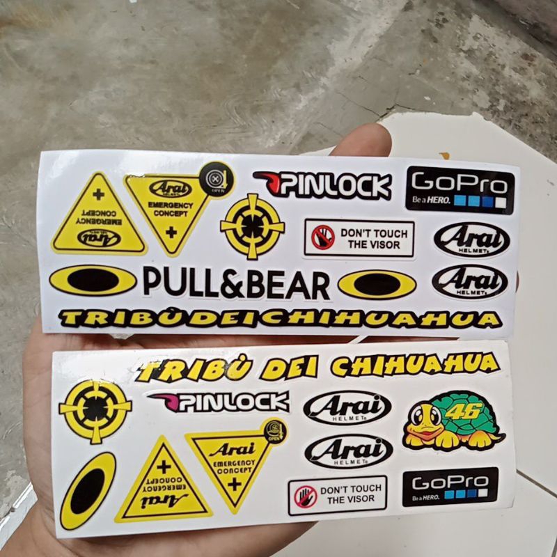 Sticker stiker set visor helm Arai