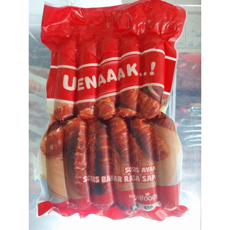 

Sosis Uenak Ayam Rasa Sapi Belfoods 450 Gr