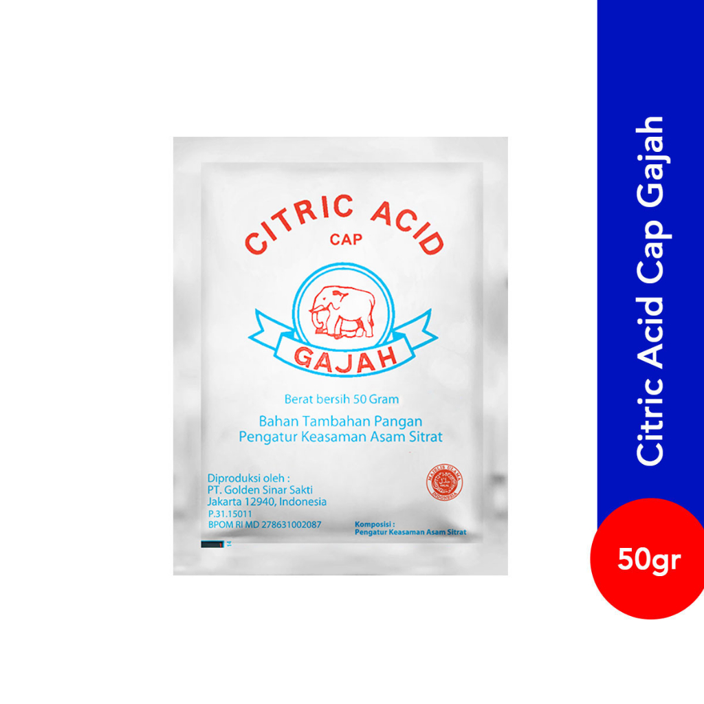 

Citric Acid cap Gajah kemasan 50 Gram