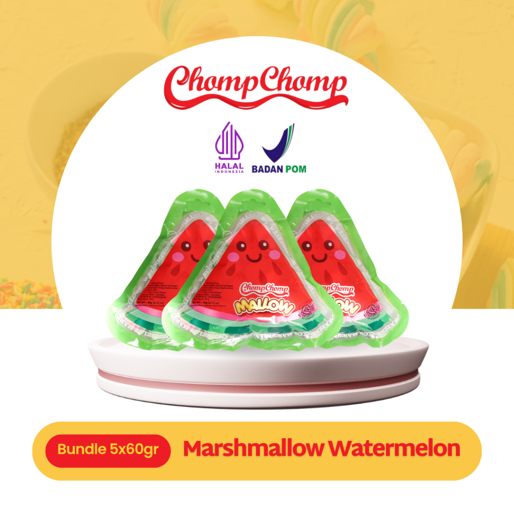 

Snack Marshmallow Chompchomp Watermelon 60gr Isi 5 Bungkus
