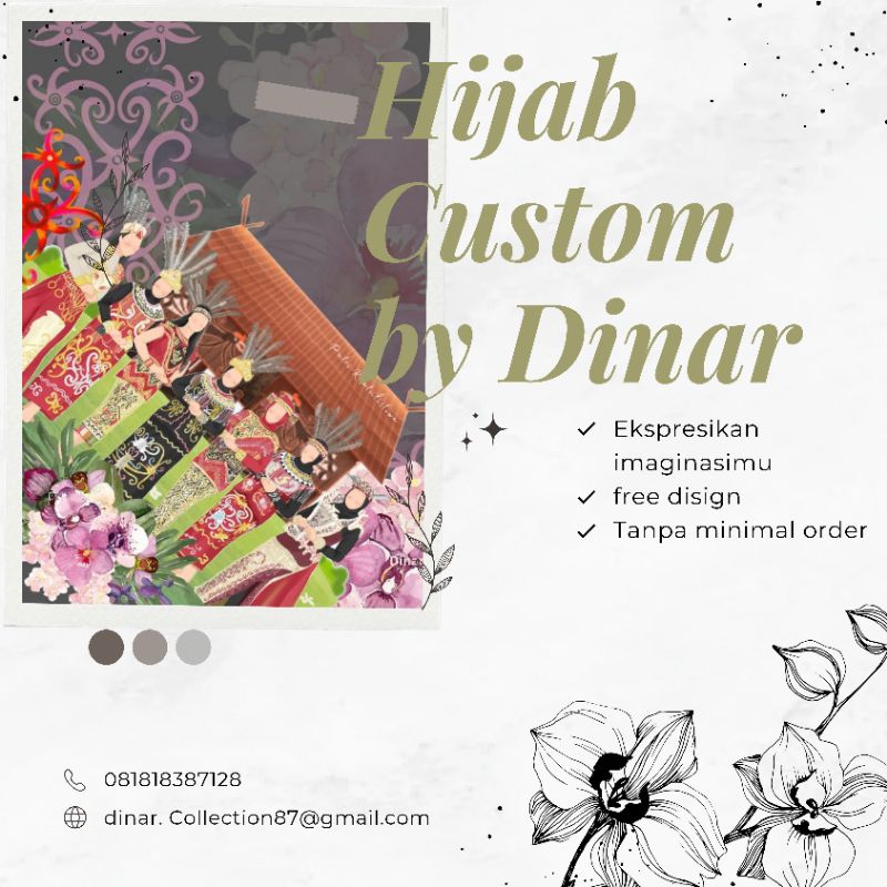 print hijab custom hijab desain sendiri hijab custom dinar Collection