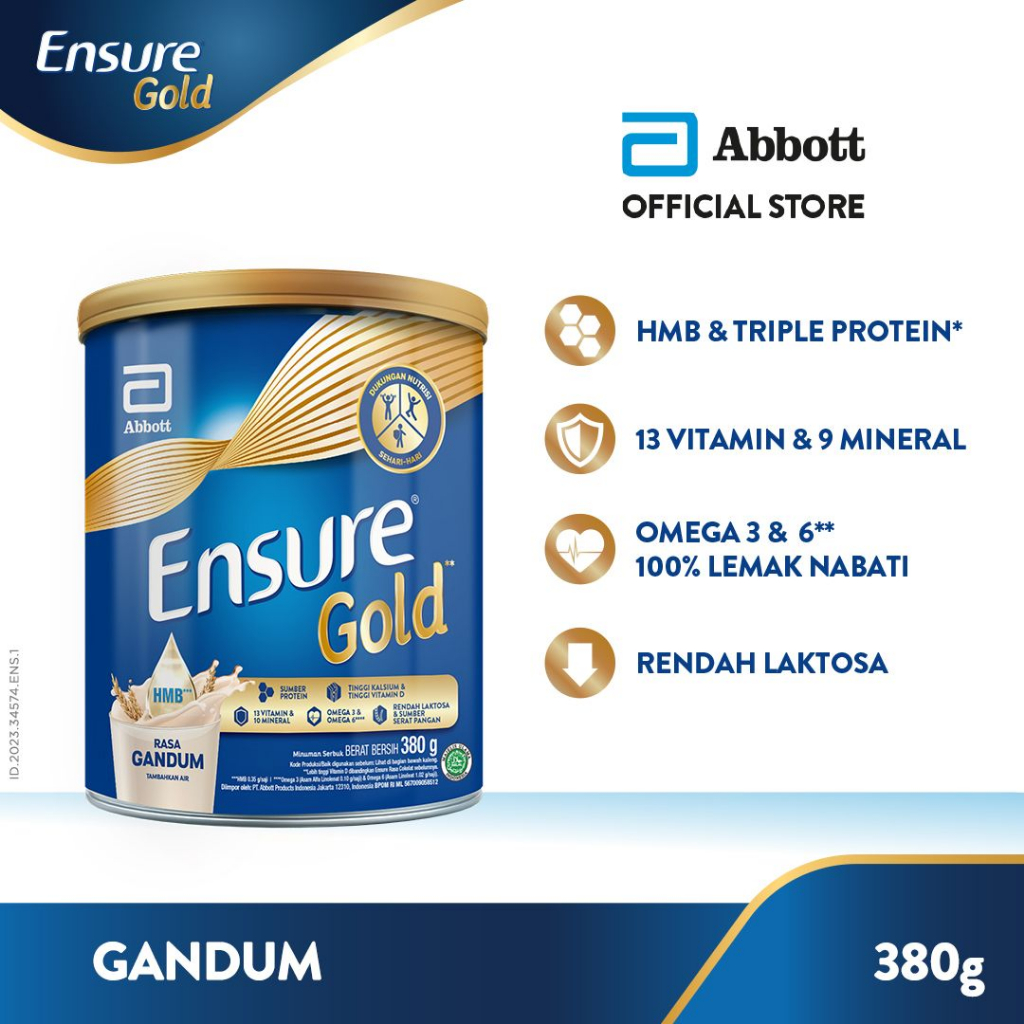 

ENSURE GOLD GANDUM DAN VANILA 380gr - 850gr